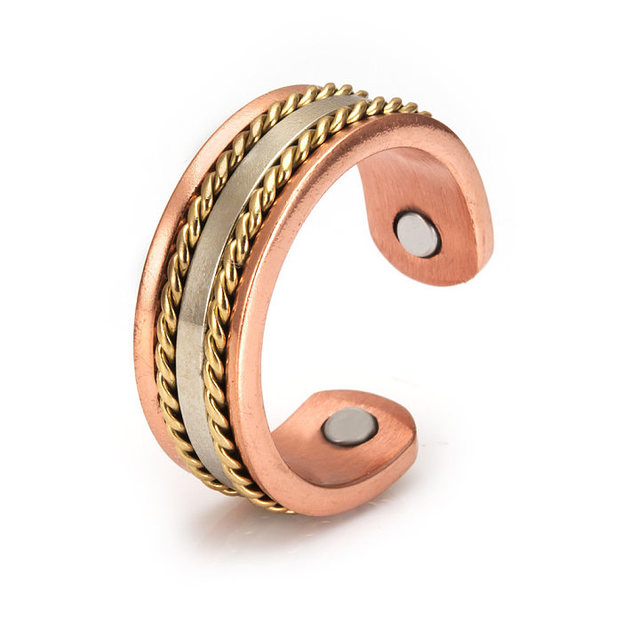Vintage Style Geometric Magnetic Material Copper Rings Bracelets
