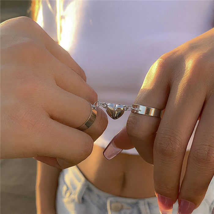 Fairy Style Modern Style Simple Style Moon Heart Shape Butterfly Alloy Copper Gold Plated Silver Plated Artificial Gemstones Artificial Diamond Open Ring In Bulk