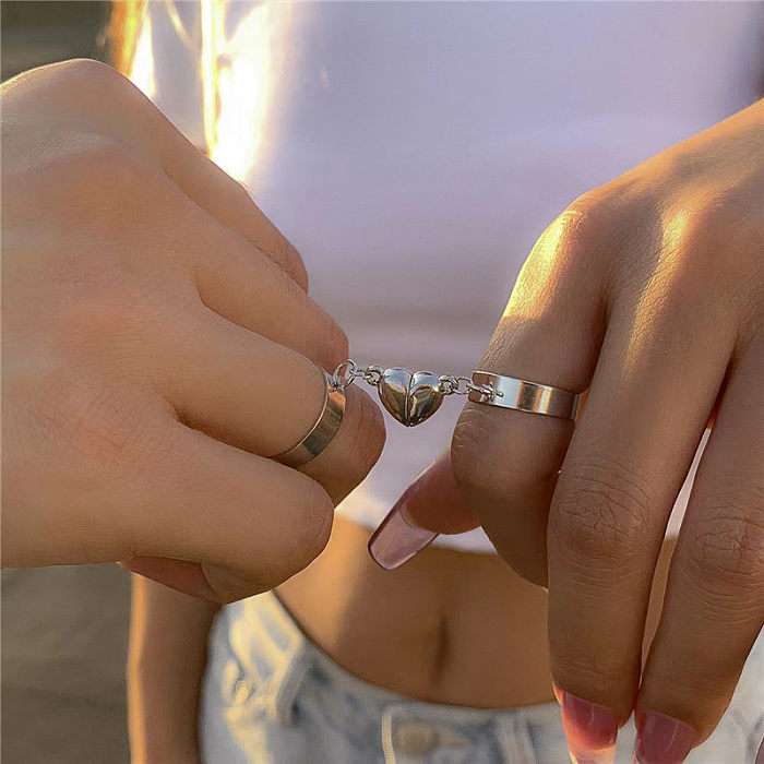 Fairy Style Modern Style Simple Style Moon Heart Shape Butterfly Alloy Copper Gold Plated Silver Plated Artificial Gemstones Artificial Diamond Open Ring In Bulk