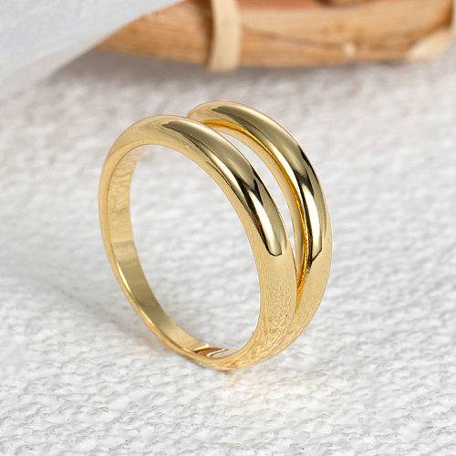 Simple Style Geometric Copper Plating Rings