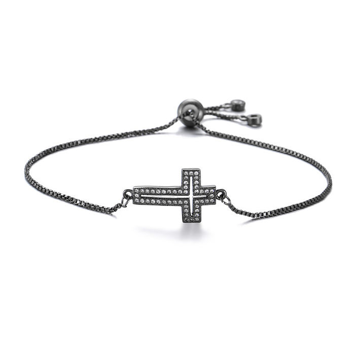 Bracelet croix creuse réglable, bijoux européens et américains