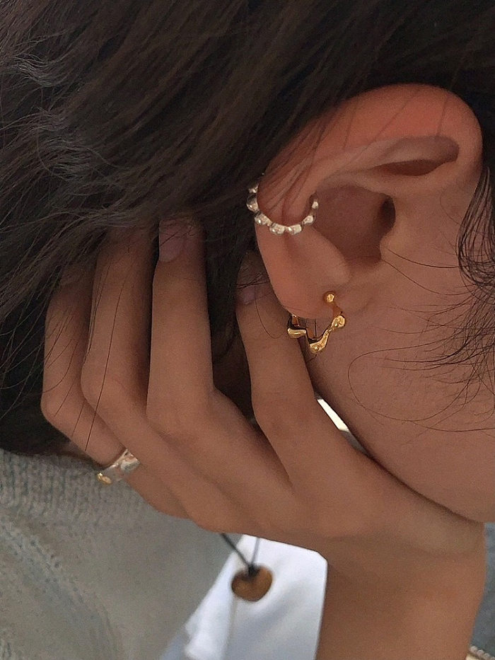 1 Pair IG Style Simple Style Solid Color Plating Copper Ear Cuffs