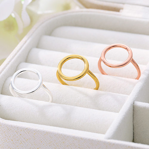 1 Piece Fashion Circle Stainless Steel Plating Open Ring