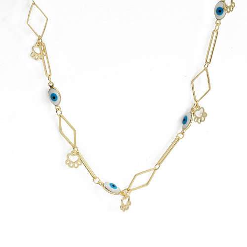 1 Piece Cartoon Style Devil'S Eye Copper Patchwork Necklace