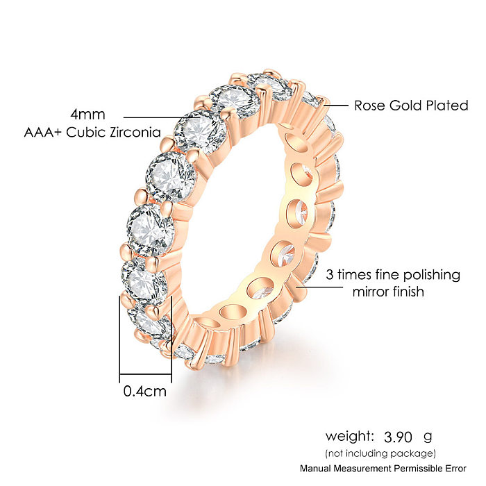 Fashion Geometric Copper Plating Zircon Rings 1 Piece