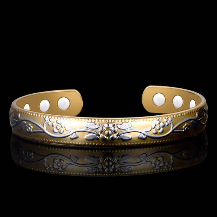 Simple Style Solid Color Copper Plating Gold Plated Bangle