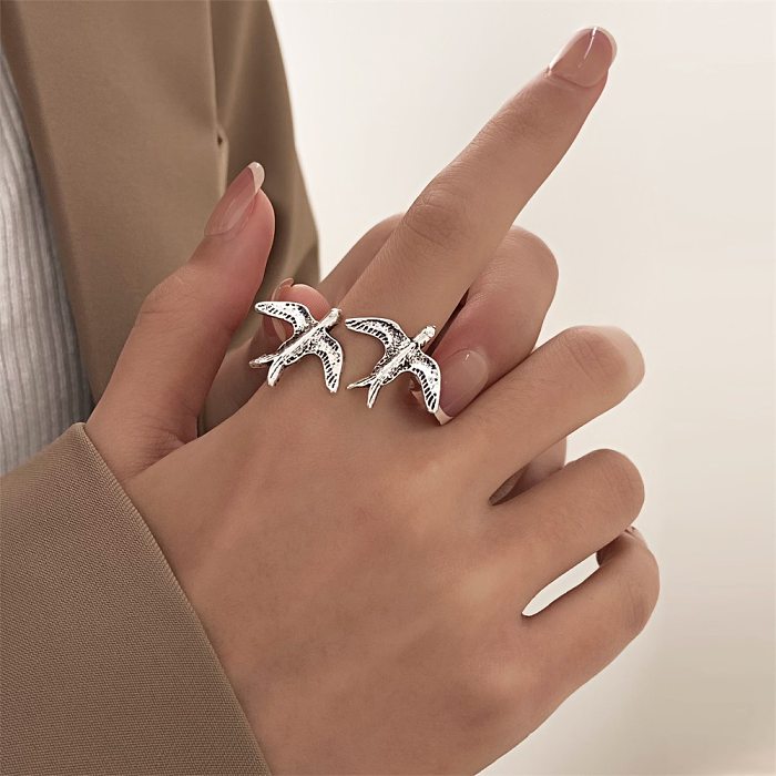1 Piece Vintage Style Swallow Copper Plating Open Ring