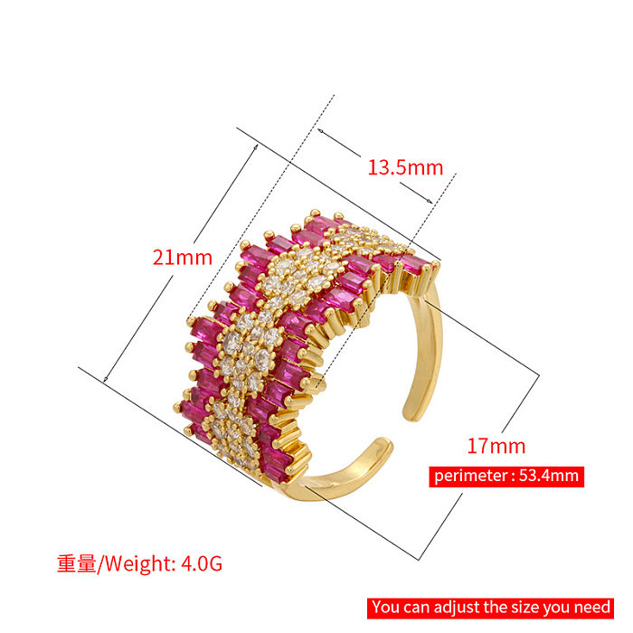 Micro Setting Ring Opening Adjustable Multicolor Cutout Diamond Cross-Border DIY Ornament Accessories Vj217
