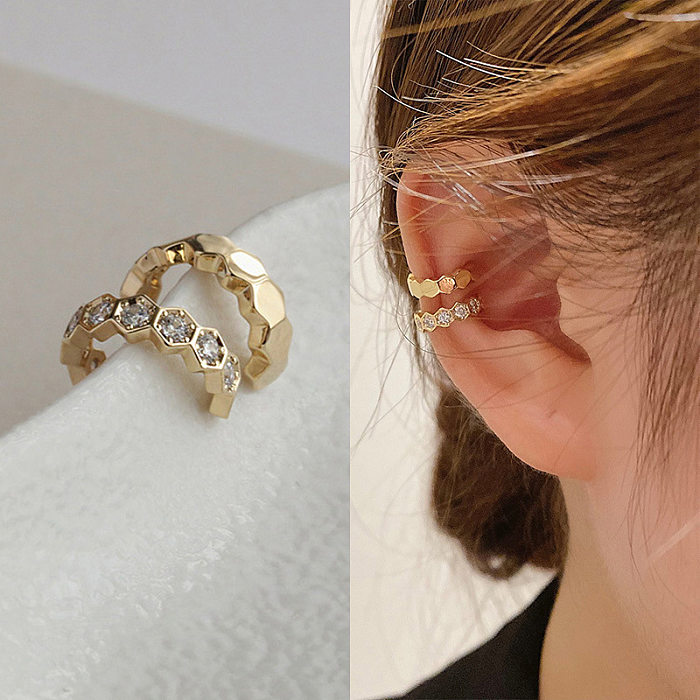 Fashion Bow Knot Copper Inlay Zircon Ear Clips