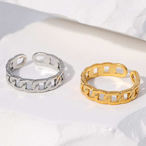 IG Style Simple Style Chains Print Stainless Steel Plating Hollow Out Open Ring