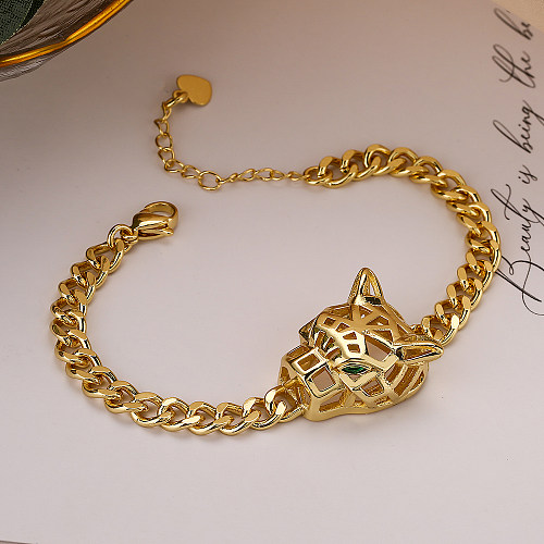 Pulseras plateadas en oro animal del cobreado 18K de Streetwear