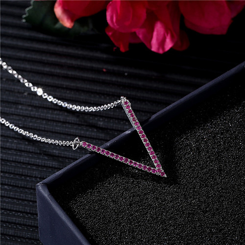 Casual Vintage Style Simple Style Letter Copper Plating Inlay Zircon White Gold Plated Pendant Necklace
