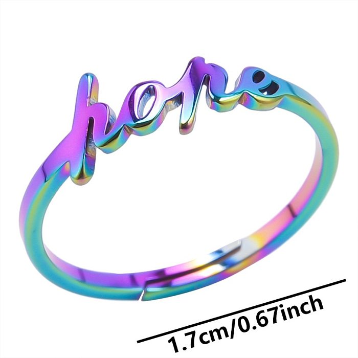 Wholesale Simple Style Letter Stainless Steel Open Rings