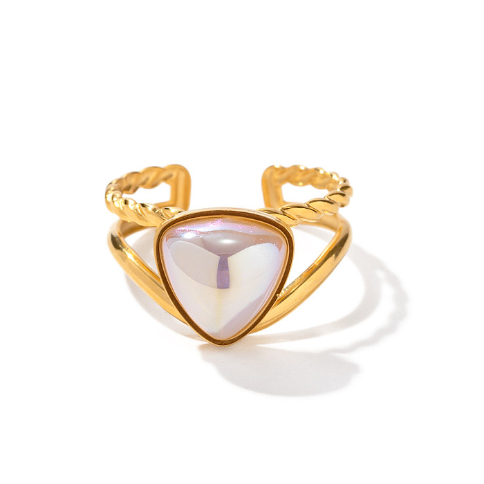 Boucles d'oreilles en forme de cœur ovale en forme d'étoile de Style IG, incrustation de perles en acier inoxydable, anneaux plaqués or 18 carats