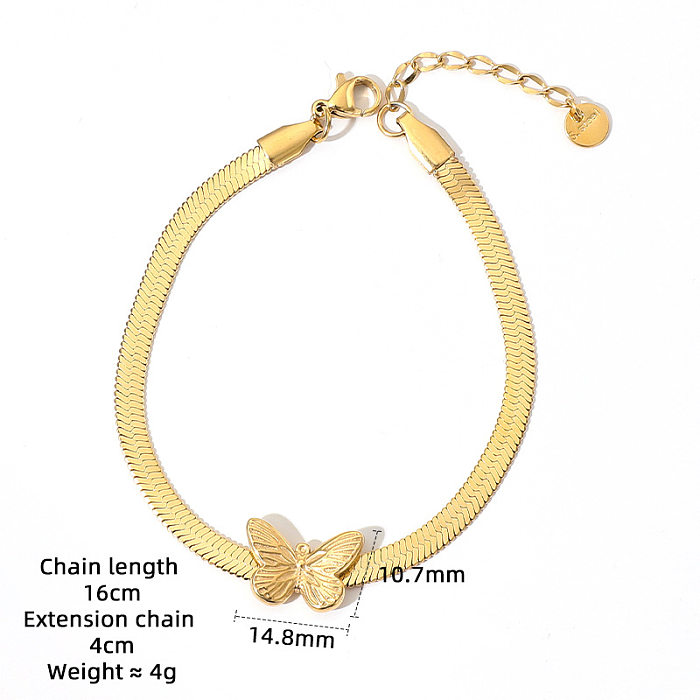 Collier de boucles d'oreilles de bracelets des femmes d'acier inoxydable de papillon de mode