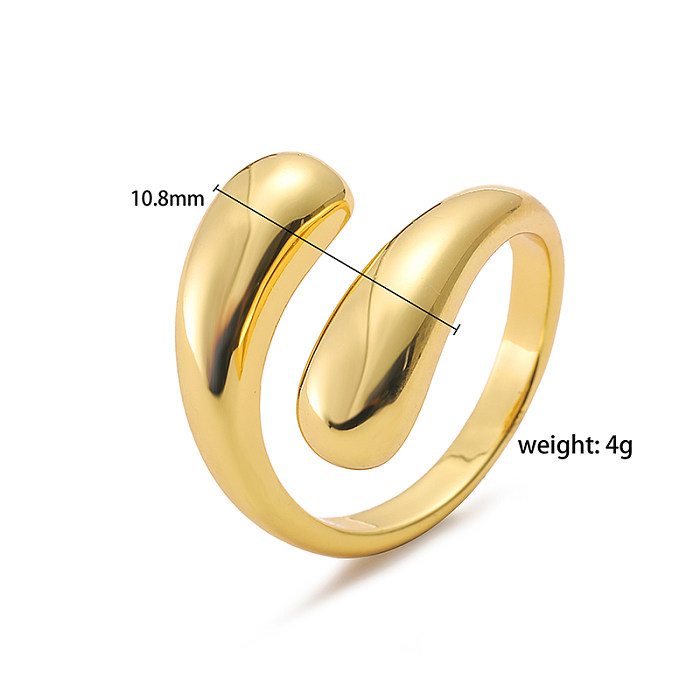 Anéis abertos banhados a ouro 18K com chapeamento de cobre margarida estilo francês retrô estilo simples