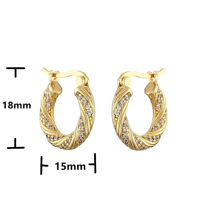 Bijoux boucles d'oreilles géométriques Micro-incrusté Zircon mode boucles d'oreilles bijoux