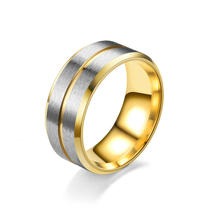 Anéis de aço inoxidável geométricos da moda Anéis de aço inoxidável de metal 1 peça