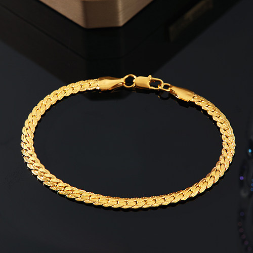 Bracelets plaqués argent plaqués or et cuivre de couleur unie de style simple