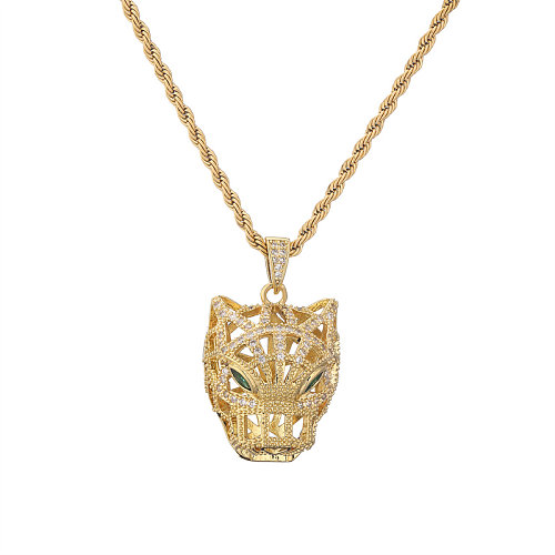 IG Style Simple Style Animal Stainless Steel Copper Plating Inlay Zircon Gold Plated Pendant Necklace