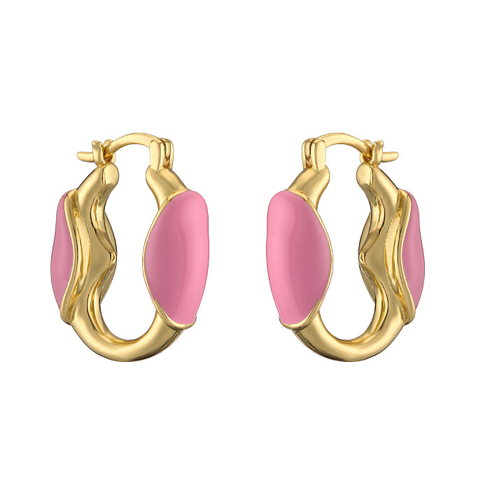 1 Piece Modern Style U Shape Enamel Copper Earrings