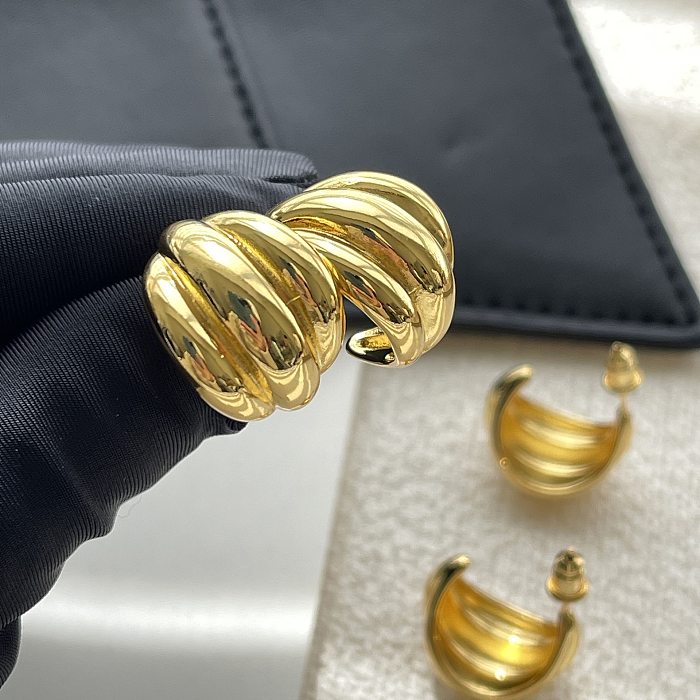 1 Pair Streetwear Geometric Plating Copper Earrings