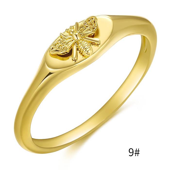 Elegante, vergoldete Ringe mit Biene-Kupferbeschichtung