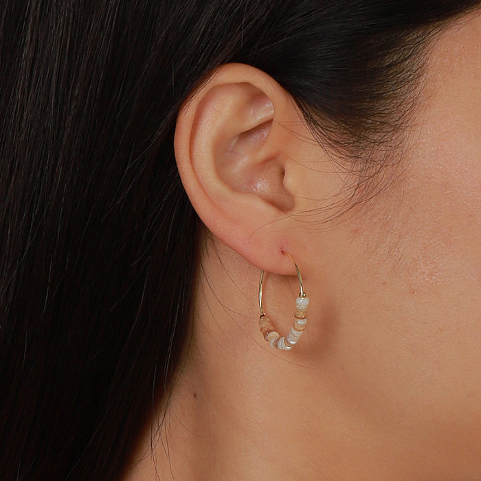 1 Pair Lady Geometric Plating Copper Hoop Earrings