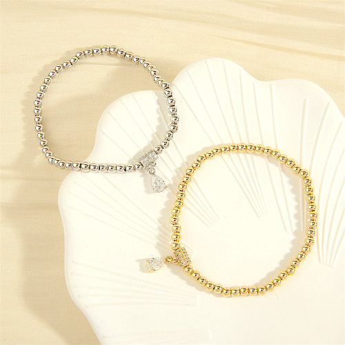 Bracelets plaqués or 18 carats avec incrustation de cuivre de gouttelettes d'eau de style simple