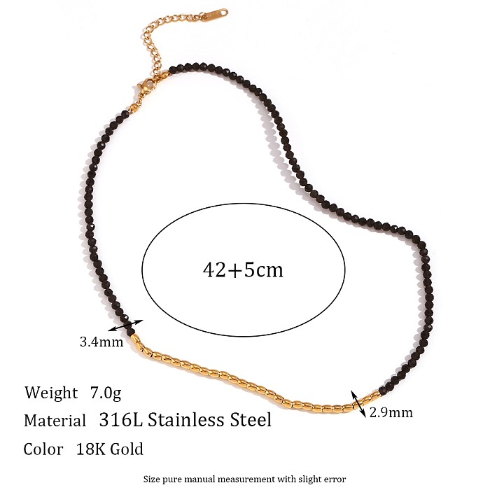 Collier de bracelets plaqué or 18 carats en acier inoxydable géométrique de style simple de base