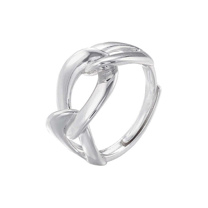 Chaîne en cuivre de couleur unie, Style Simple et élégant, anneaux ouverts en Zircon plaqué or 18 carats ajourés