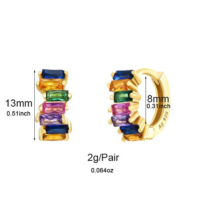 1 Pair Glam Cool Style Solid Color Copper Plating Inlay Zircon Gold Plated Earrings