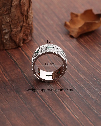 Retro Eye Copper Plating Frill Inlay Zircon 18K Gold Plated Rings