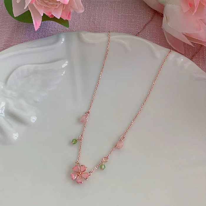 Fashion Flower Copper Plating Necklace 1 Piece