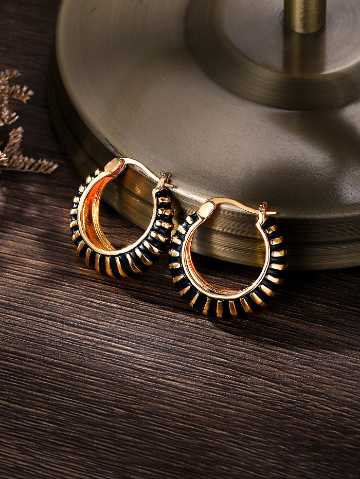 Fashion Circle Copper Plating Hoop Earrings 1 Pair