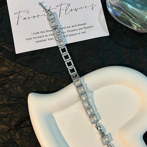 Modern Style Geometric Copper Inlay Zircon Bracelets