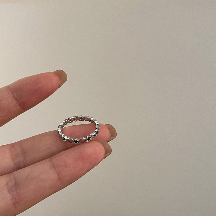 Anéis ocos de cobre em forma de coração estilo simples