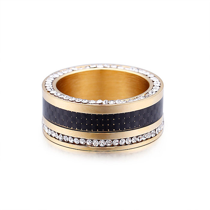 Jewelry New Fashion Titanium Steel Jewelry Double Row Full Diamond Ring Spot Wholesale