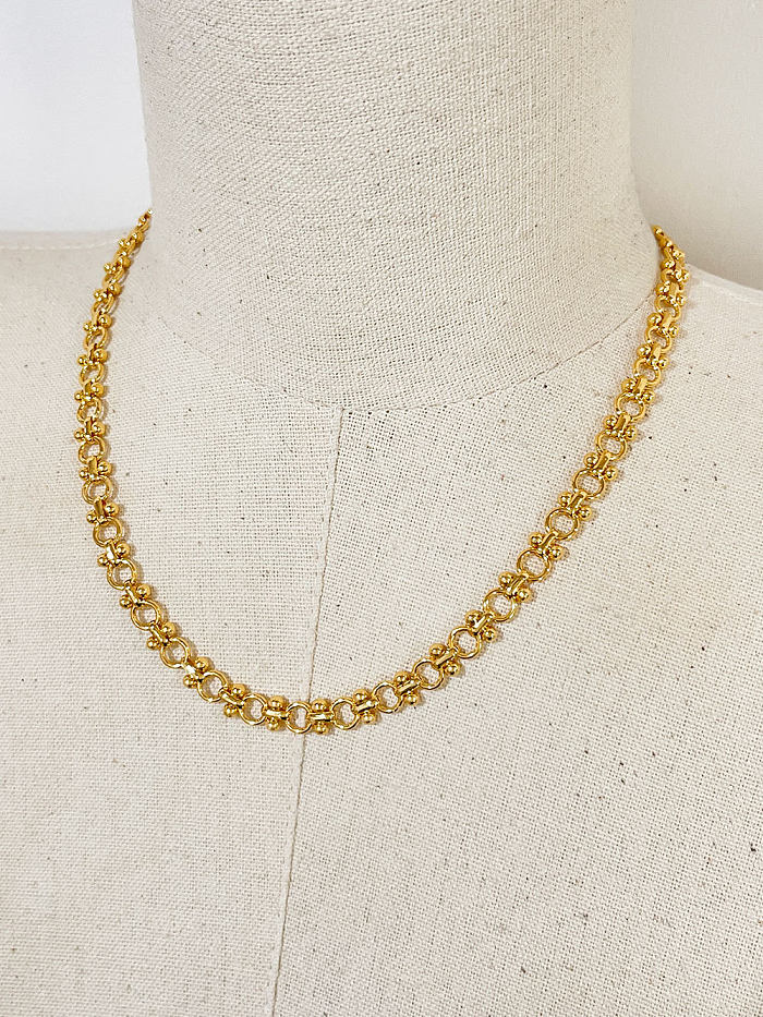 Schlichter Stil, einfarbig, mit 18 Karat vergoldeter Halskette