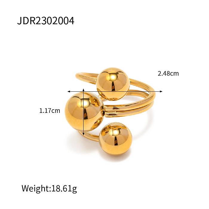 INS Style Ball Stainless Steel Round Open Ring