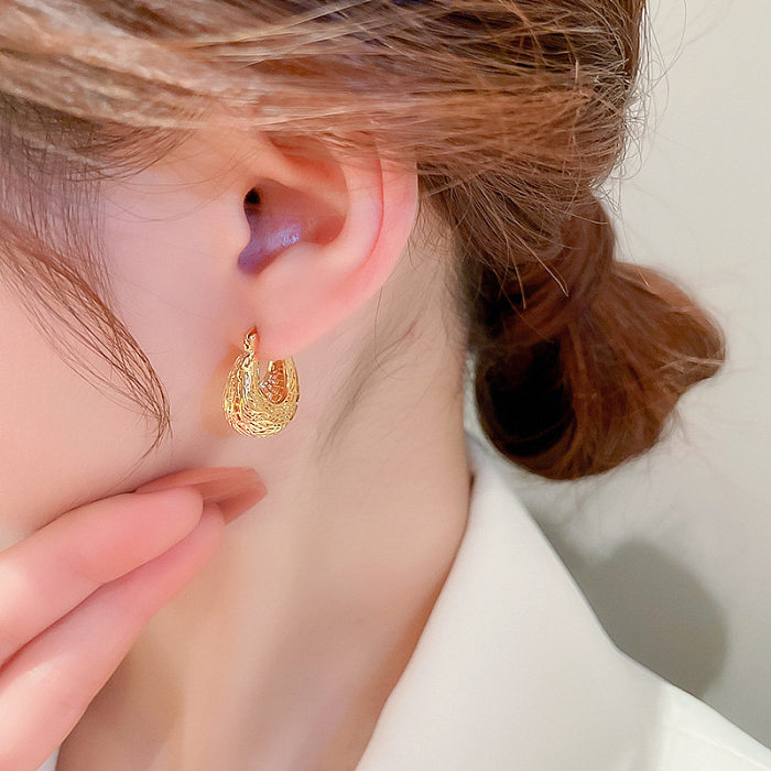 1 Pair Fashion U Shape Copper Earrings
