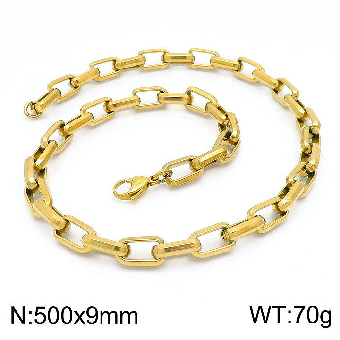 Vintage Style Punk Geometric Titanium Steel Bracelets Necklace