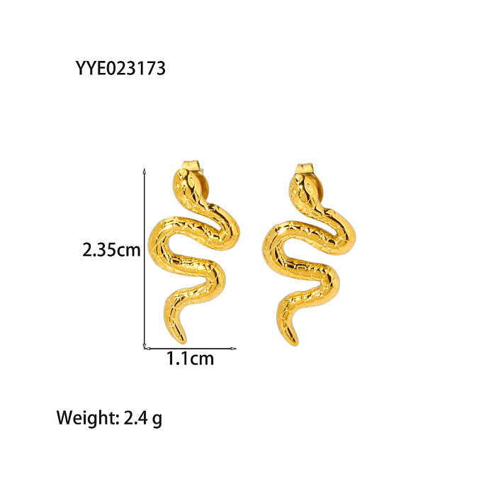 Klassische Schlangen-Ohrring-Halskette mit Edelstahlbeschichtung