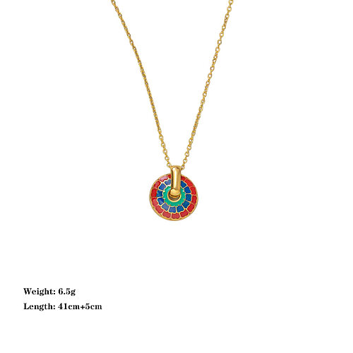 Elegant Lady Geometric Titanium Steel Enamel Plating Earrings Necklace