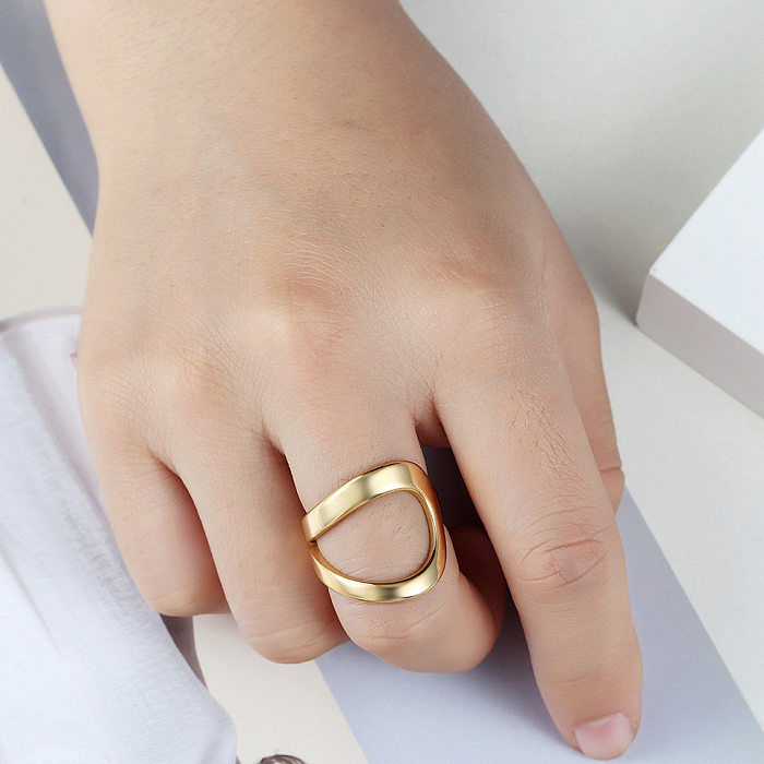 Fashion Geometric Titanium Steel Plating Rings