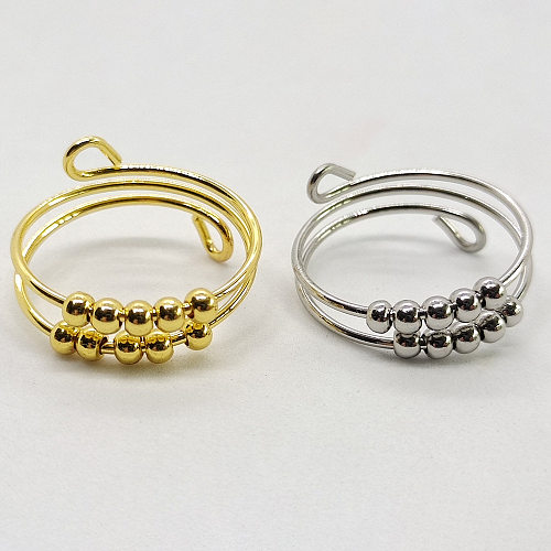 Retro Round Stainless Steel Copper Rings 1 Piece
