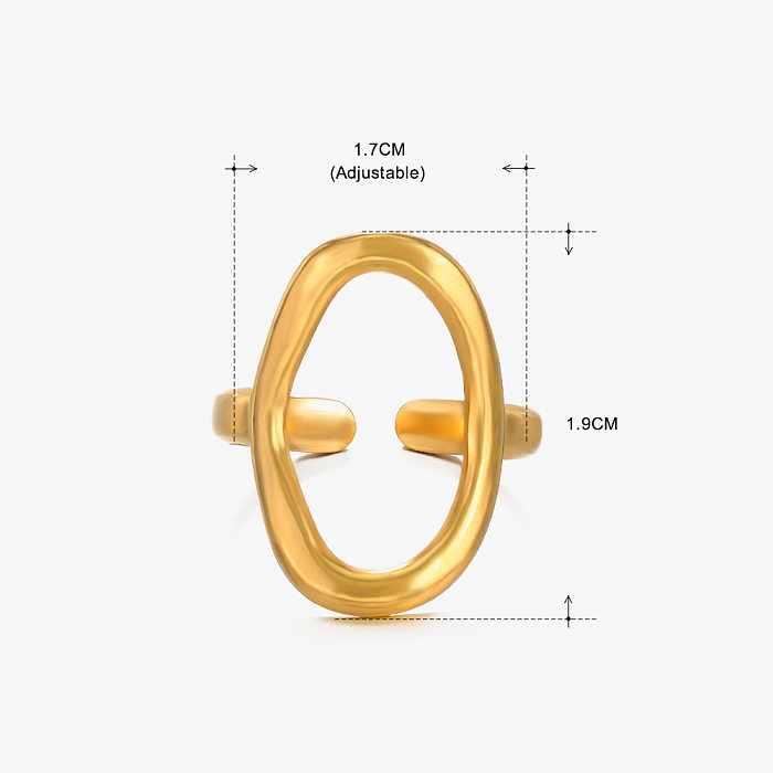 Anéis abertos com revestimento geométrico de aço inoxidável streetwear