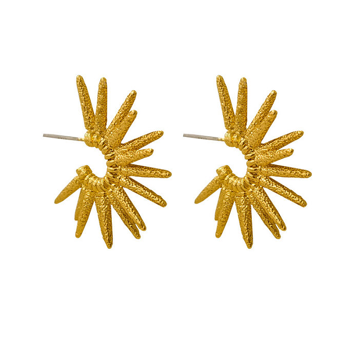 1 par de brincos de orelha geométricos revestidos de cobre da moda