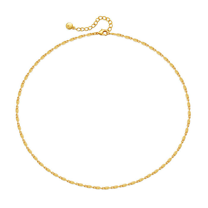 Simple Style Solid Color Copper Plating Chain Necklace