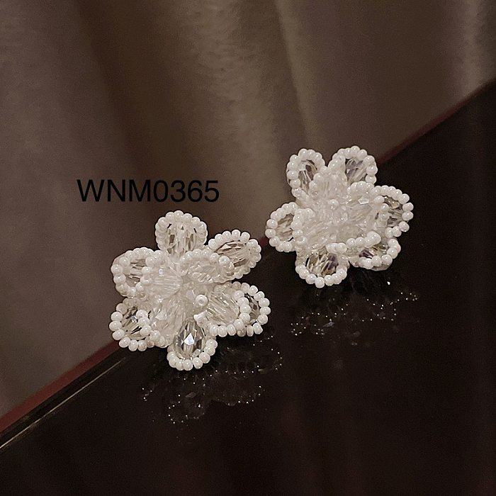 1 Pair Sweet Flower Plating Copper 14K Gold Plated Ear Studs